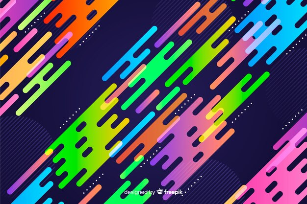 Fondo plano formas dinámicas coloridas