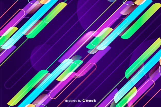 Fondo plano formas dinámicas coloridas