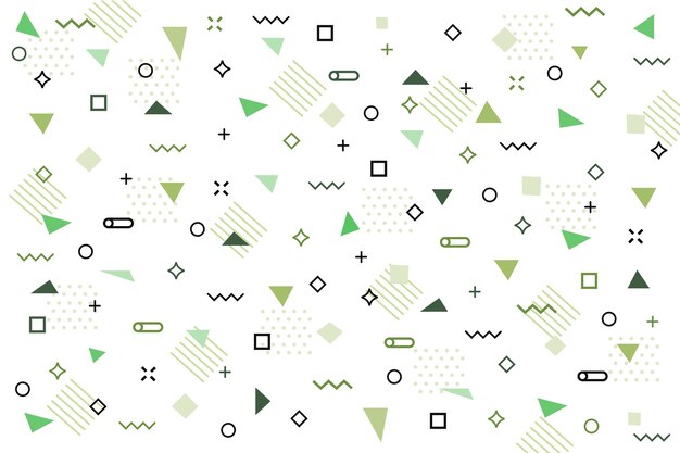 Fondo plano formas geométricas verdes