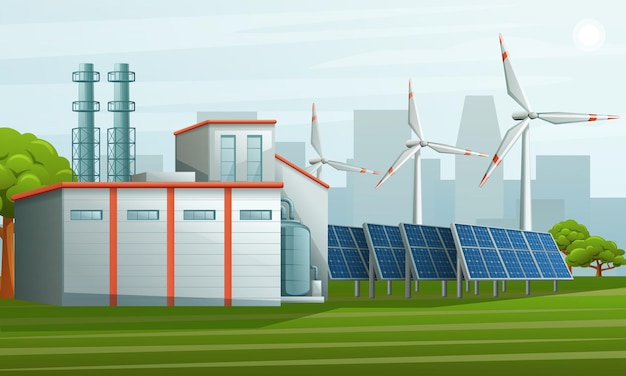 Fondo plano de fuentes de energía renovable