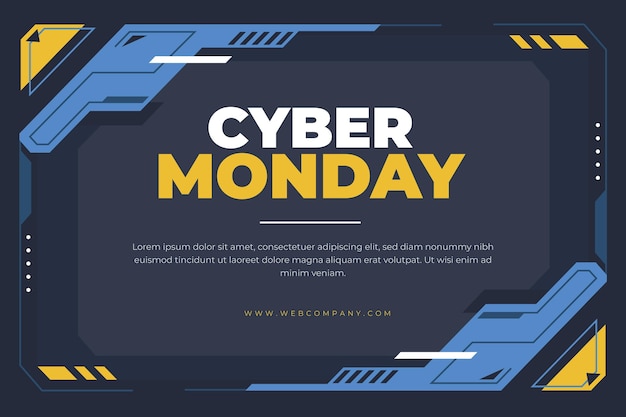 Vector gratuito fondo plano futurista cyber monday