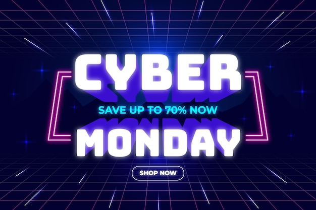 Fondo plano futurista cyber monday