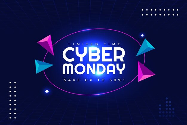 Fondo plano futurista cyber monday