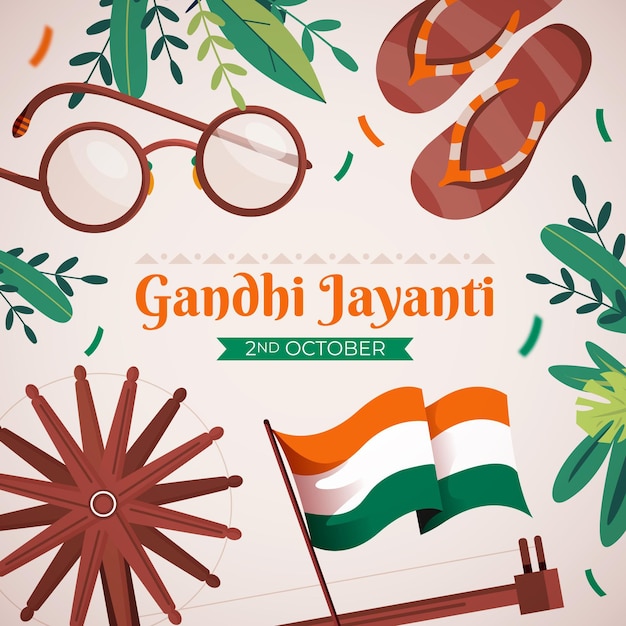 Fondo plano gandhi jayanti