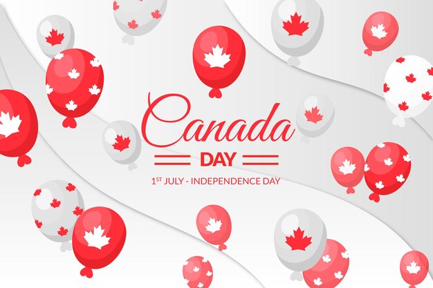 Fondo plano de globos del día de canadá