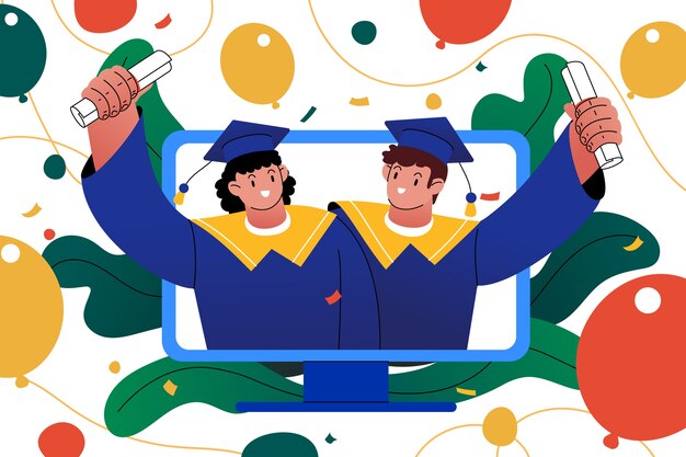 Fondo plano para la graduación de la clase 2023
