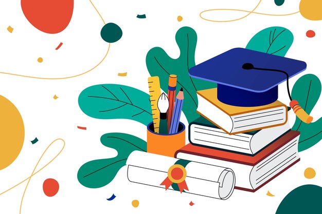Fondo plano para la graduación de la clase 2023