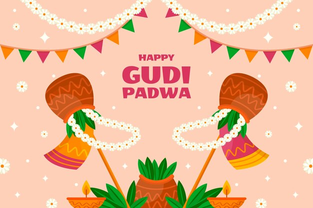 Fondo plano de gudi padwa