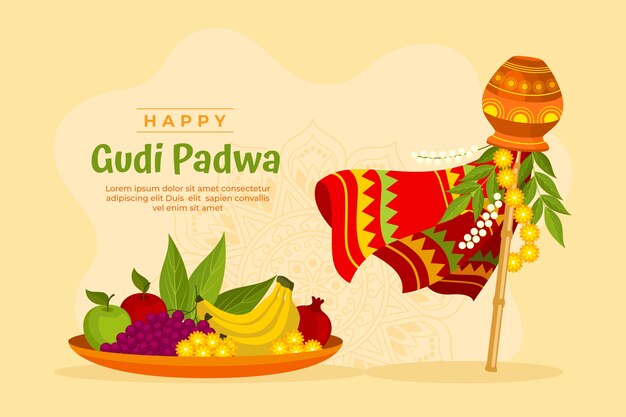 Fondo plano de gudi padwa