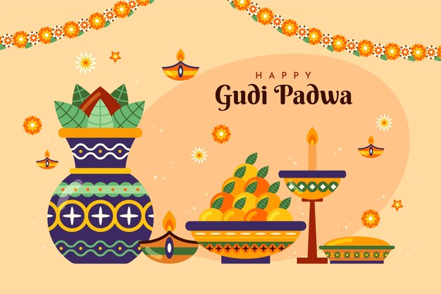 Fondo plano de gudi padwa