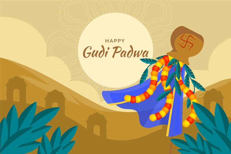 Vector gratuito fondo plano de gudi padwa