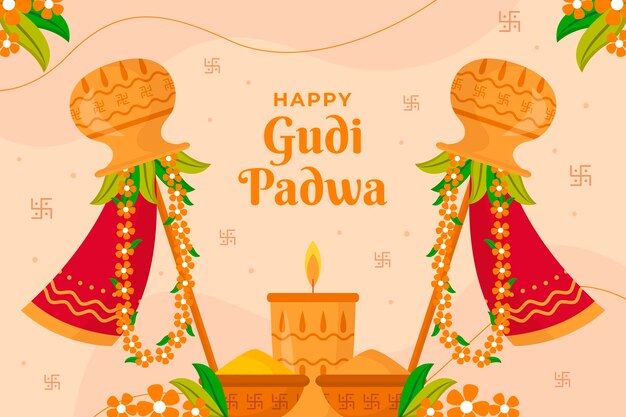 Fondo plano de gudi padwa