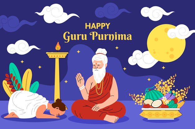 Fondo plano para guru purnima