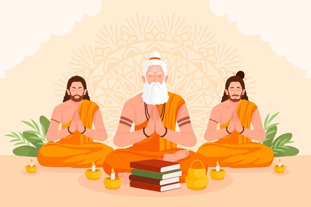 Fondo plano para guru purnima