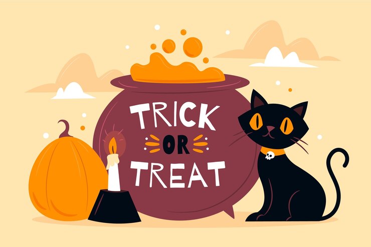 Vector gratuito fondo plano de halloween dibujado a mano