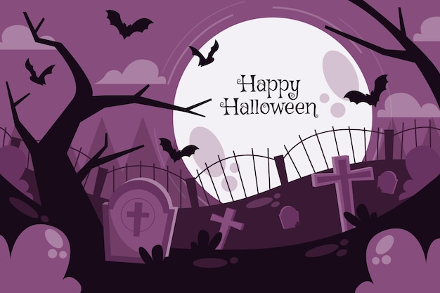 Vector gratuito fondo plano de halloween