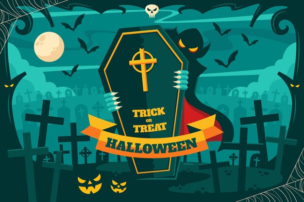 Fondo plano de halloween