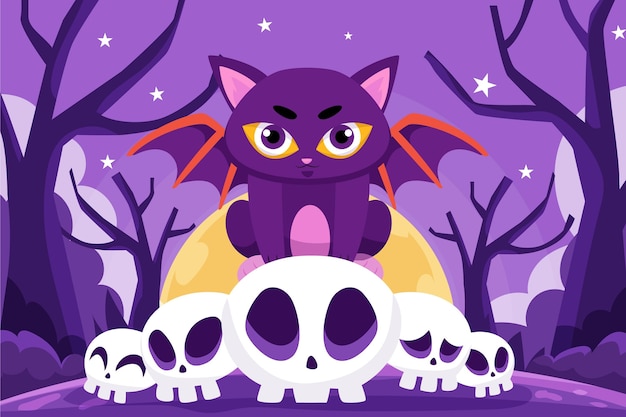 Vector gratuito fondo plano de halloween