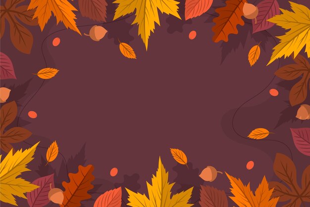 Fondo plano de hojas de otoño