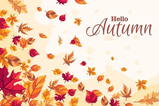 Fondo plano de hojas de otoño