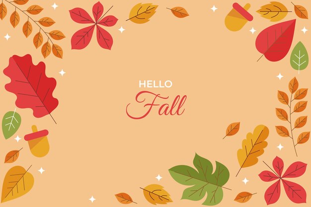 Fondo plano hola otoño para celebración de otoño