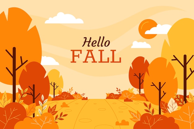 Fondo plano hola otoño para celebración de otoño