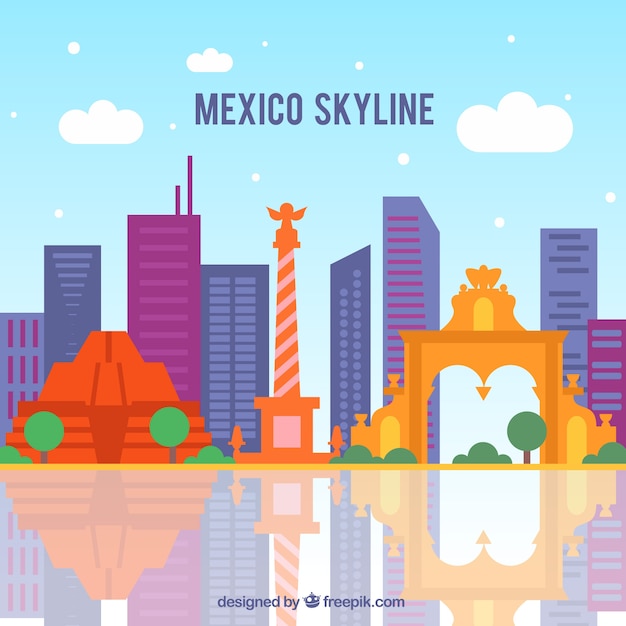 Fondo plano de horizonte de méxico