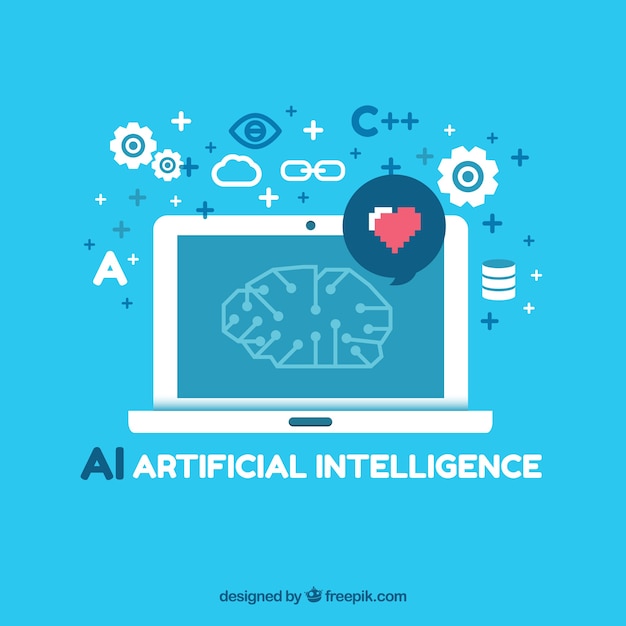 Fondo plano de inteligencia artificial