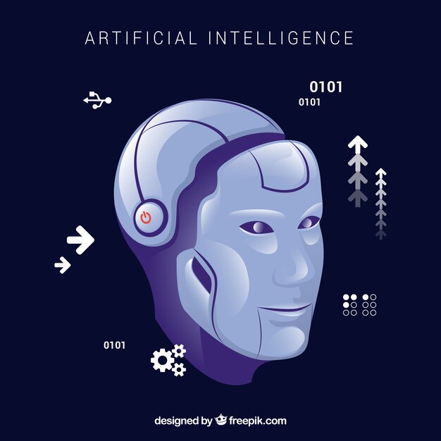 Fondo plano de inteligencia artificial