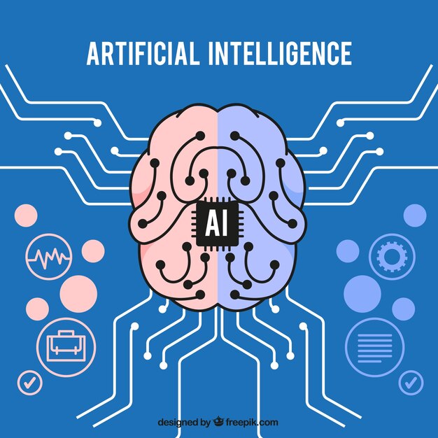 Fondo plano de inteligencia artificial