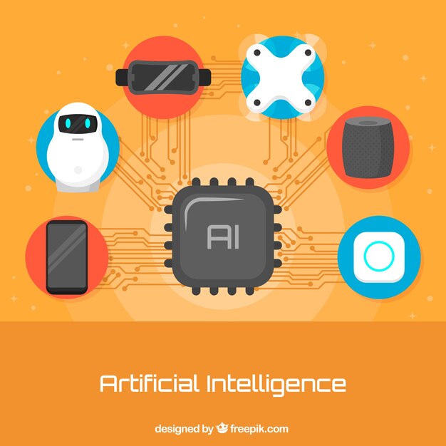 Fondo plano de inteligencia artificial