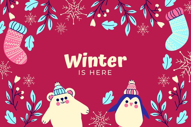 Fondo plano de invierno
