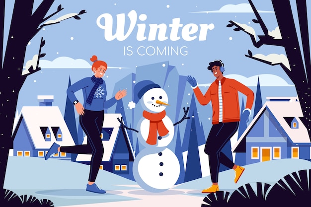 Fondo plano de invierno