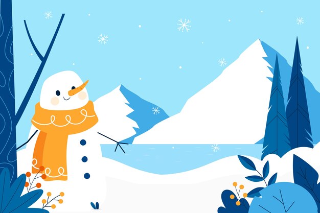 Fondo plano de invierno