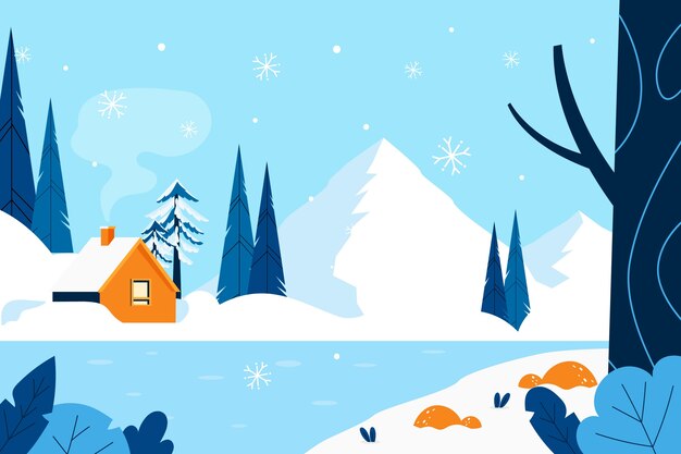 Fondo plano de invierno
