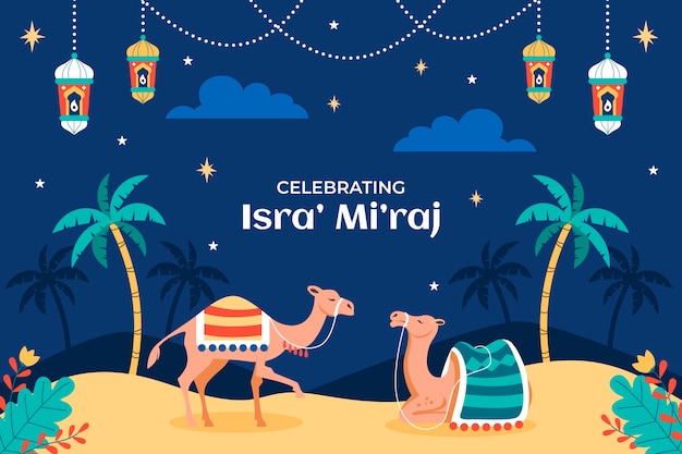 Vector gratuito el fondo plano para isra miraj