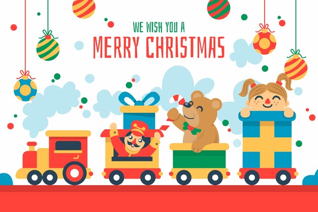 Fondo plano de juguetes de navidad