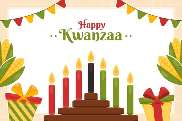 Fondo plano kwanzaa