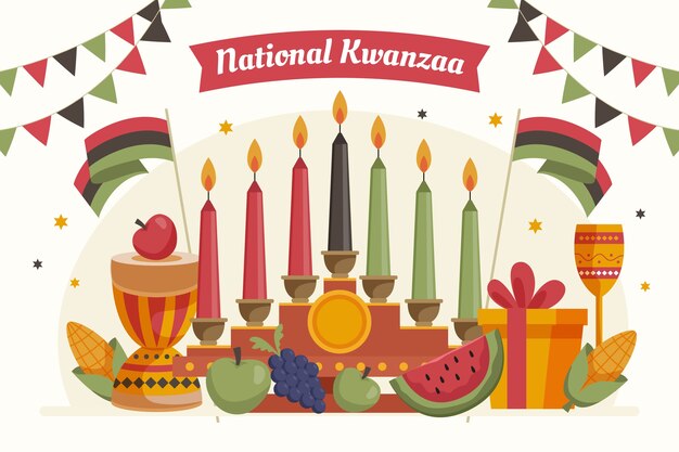 Fondo plano kwanzaa