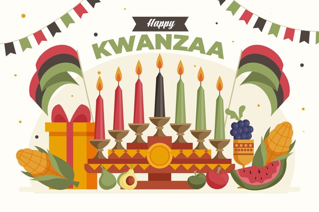 Fondo plano kwanzaa
