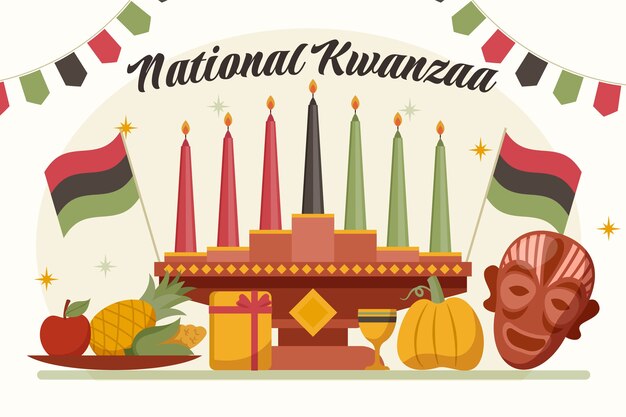 Fondo plano kwanzaa