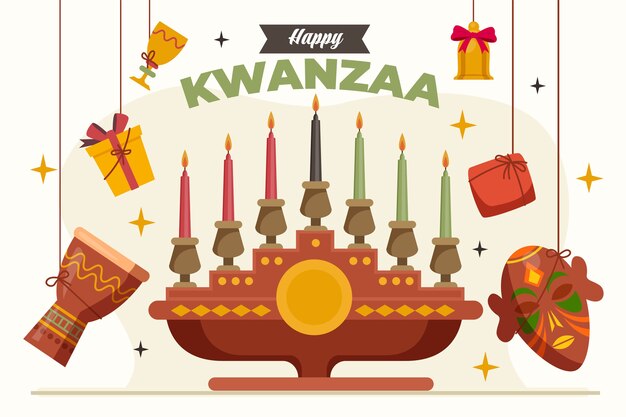 Fondo plano kwanzaa