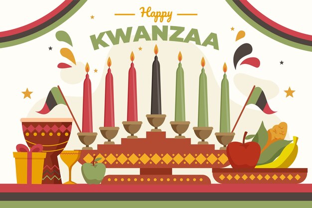 Fondo plano kwanzaa