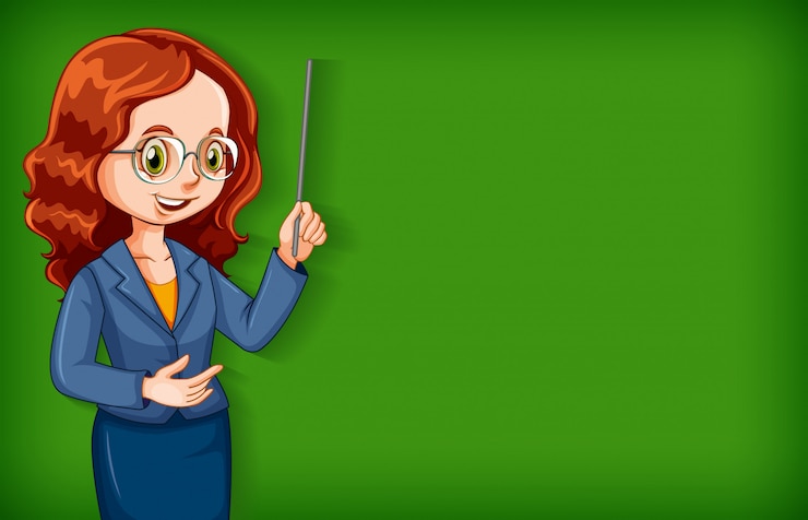 Vector gratuito fondo plano con una maestra con un palo