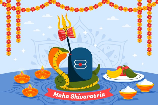 El fondo plano de maha shivratri.