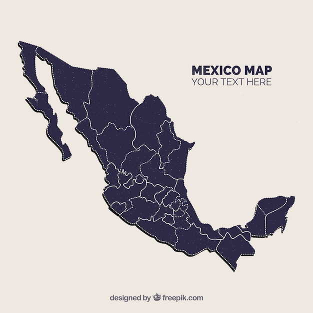 Fondo plano de mapa de méxico