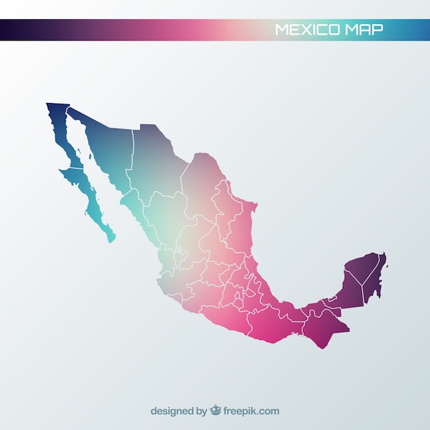 Fondo plano de mapa de méxico