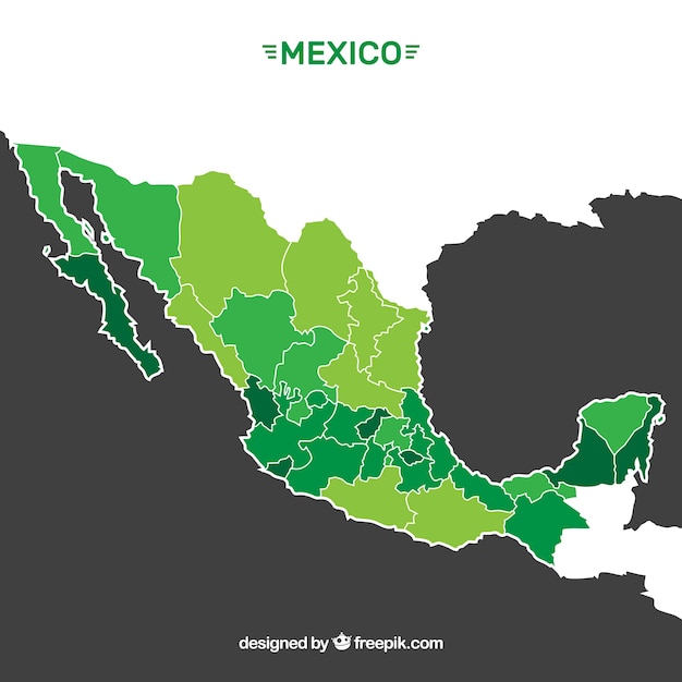 Fondo plano de mapa de méxico