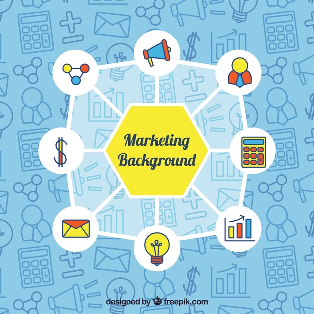Fondo plano de marketing