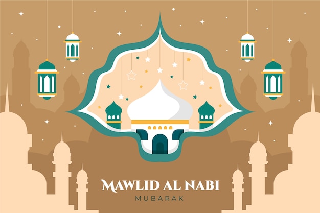 Fondo plano mawlid al nabi